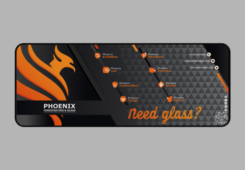 Graphic design sample in black and orange