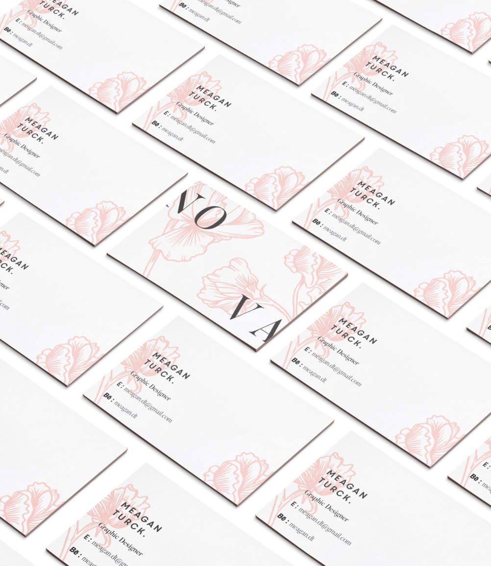 Delicate printed stationery arranged together