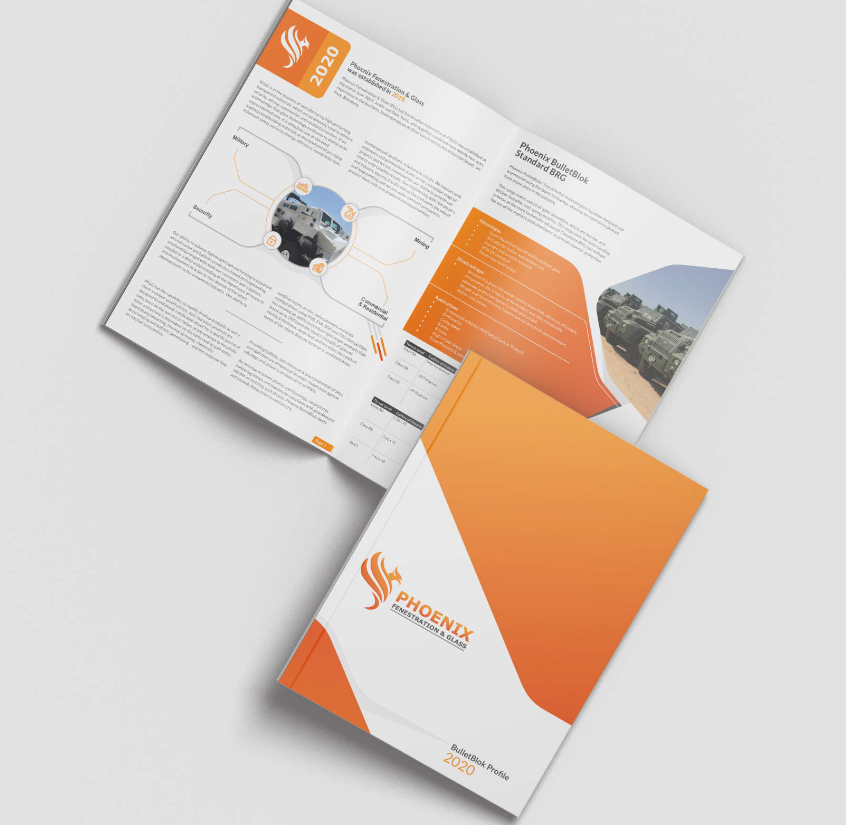 Branded orange print materials
